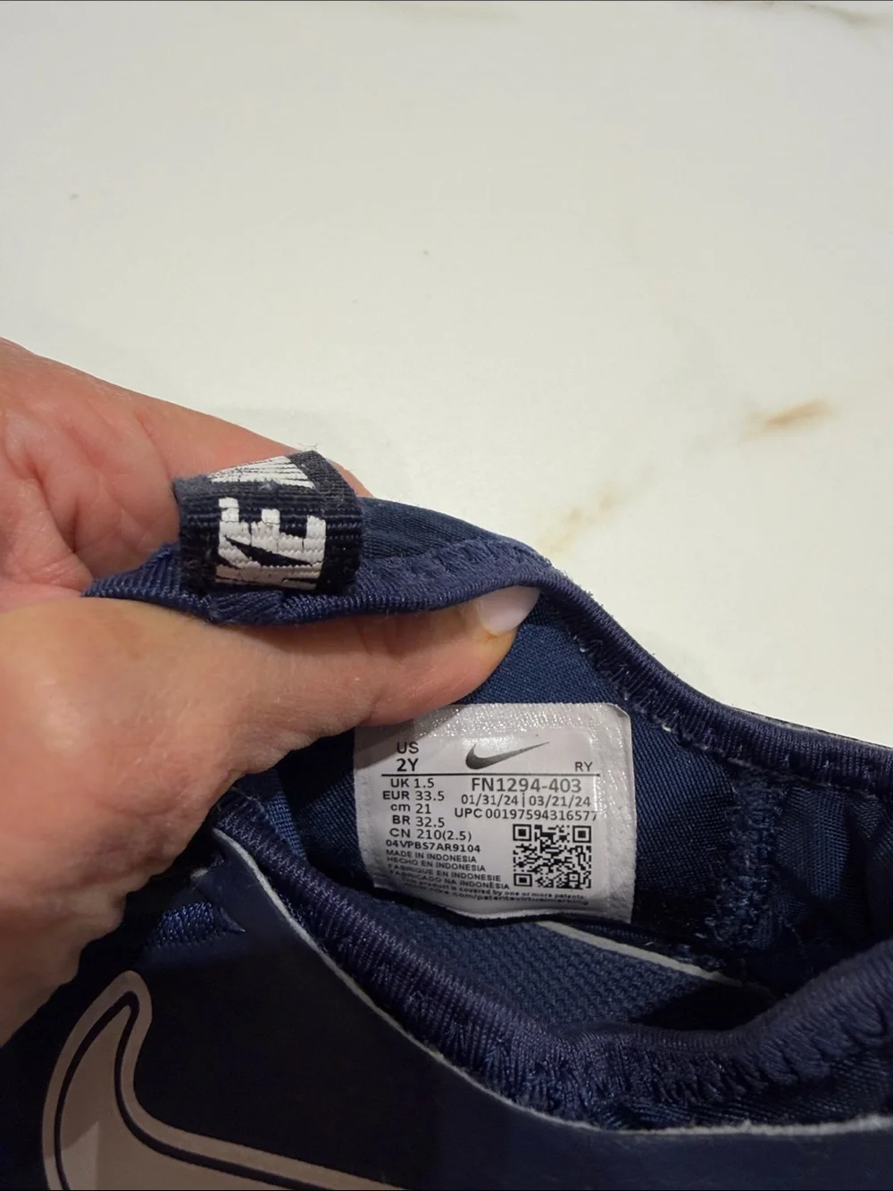 Nike Kids Navy Blue Slip-On Sneakers